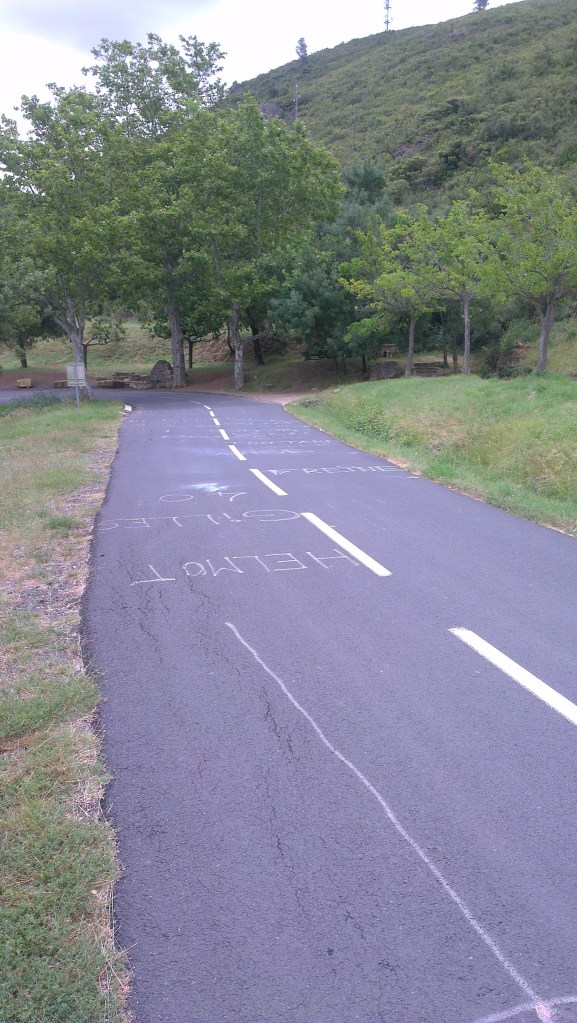 Allez! - cycling road graffiti near Nizas